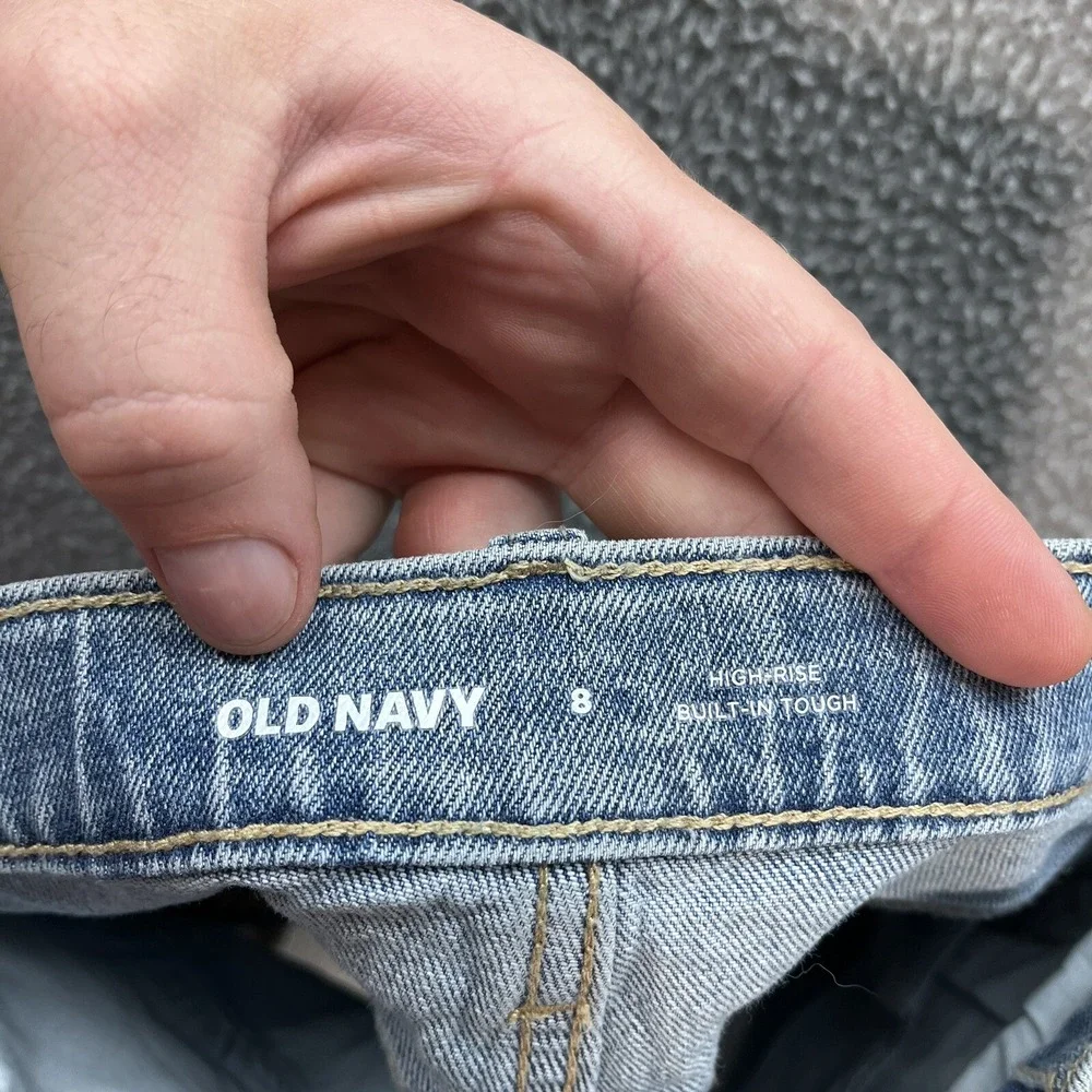 Old Navy Shorts Girls 8 Blue High Rise Built In Tough Distressed Denim Preppy‎